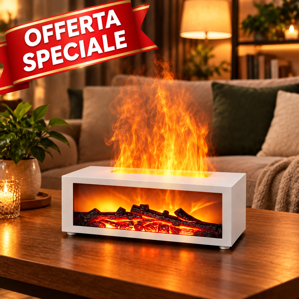 Diffusore effetto camino con badge Offerta speciale